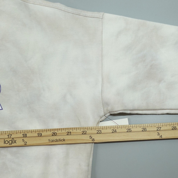 LACAUSA Sweatshirt Small Gray Tie Dye WARRIOR Graphic Fleece Comfy Boho - Picture 6 of 9